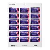 Pink Flamingo Tropical Beach Weihnachtsadresse Adressaufkleber (Vorne)