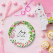 Pink Flamingo Tropical Blume Kinderdusche Pappteller (Party)