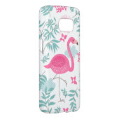 Pink Flamingo & Tropical Blume Muster GS7 Case-Mate Samsung Galaxy Hülle (Rückseite/rechts)