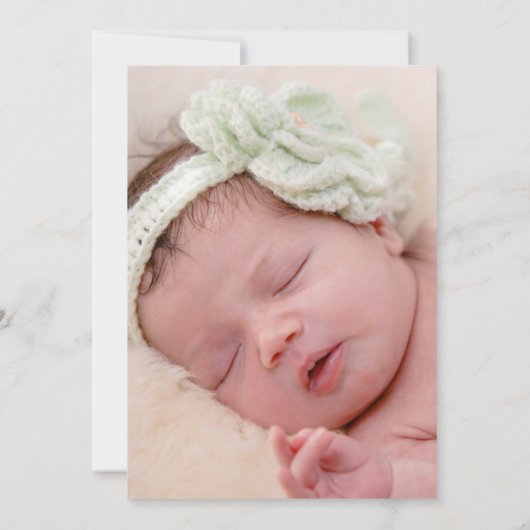 Pink Flamingo Tropical Blume New Baby Ankündigung (Rückseite)