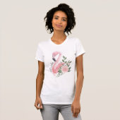 Pink Flamingo Tropical Bride T-Shirt (Vorne ganz)