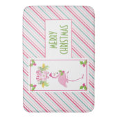 Pink Flamingo Tropical Christmas Badematte (Vorderseite Vertikal)