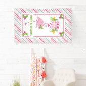 Pink Flamingo Tropical Christmas Banner (Insitu)