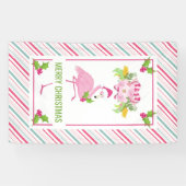 Pink Flamingo Tropical Christmas Banner (Horizontal)