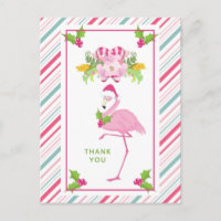 Pink Flamingo Tropical Christmas Danke