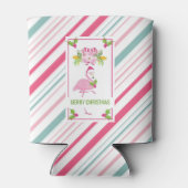 Pink Flamingo Tropical Christmas Dosenkühler (Rückseite)