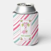 Pink Flamingo Tropical Christmas Dosenkühler (Kanne Rückseite)