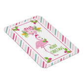 Pink Flamingo Tropical Christmas Magnet (Rechte Seite)