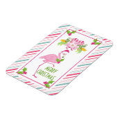 Pink Flamingo Tropical Christmas Magnet (Linke Seite)