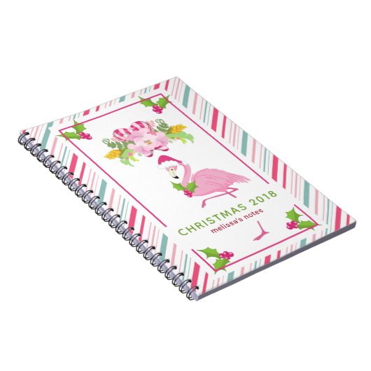 Pink Flamingo Tropical Christmas Notizblock (Rechte Seite)