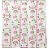 Pink Flamingo Tropical Christmas Pattern Duschvorhang (Vorderseite)