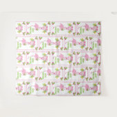Pink Flamingo Tropical Christmas Pattern Wandteppich (Vorderseite (Horizontal))