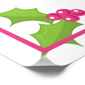 Pink Flamingo Tropical Christmas Poster (Ecke)