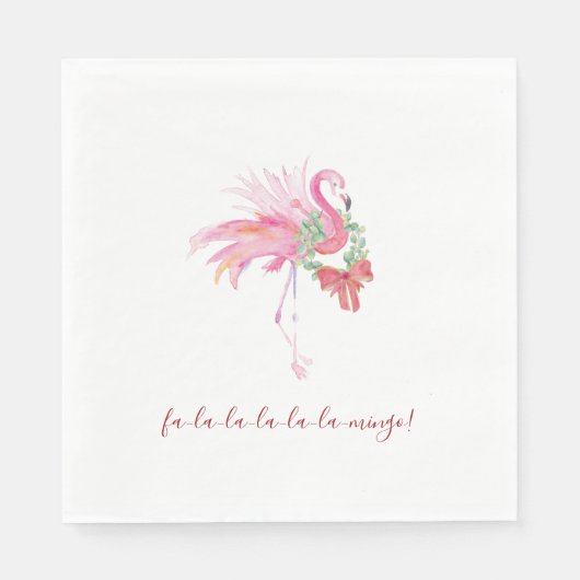 Pink Flamingo Tropical Christmas Serviette (Vorderseite)