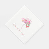 Pink Flamingo Tropical Christmas Serviette (Ecke)