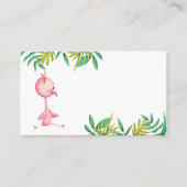 Pink Flamingo Tropical Floral Platzkarte (Vorderseite)