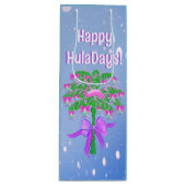 Pink Flamingo Tropical Happy Huladays Geschenktüte Für Weinflaschen (Vorderseite)