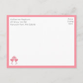 Pink Flamingo Tropical Hawaiian Beach Wedding RSVP Postkarte (Rückseite)