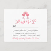 Pink Flamingo Tropical Hawaiian Beach Wedding RSVP Postkarte (Vorderseite)