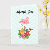 Pink Flamingo & Tropical Hibiskus Extravagant Viel Karte (Gelbe Blume)