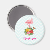 Pink Flamingo & Tropical Hibiskus Extravagant Viel Magnet (Vorderseite/Rückseite)