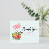 Pink Flamingo & Tropical Hibiskus Extravagant Viel Postkarte (Stehend Vorderseite)