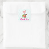 Pink Flamingo & Tropical Hibiskus Extravagant Viel Quadratischer Aufkleber (Tasche)