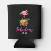 Pink Flamingo & Tropical Hibiskus Fabulous mit 40 Dosenkühler (Rückseite)