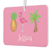 Pink Flamingo Tropical Island Palm Tree Ananas Autolufterfrischer (Links)