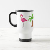 Pink Flamingo Tropical Island Palm Tree Paradise Reisebecher (Links)