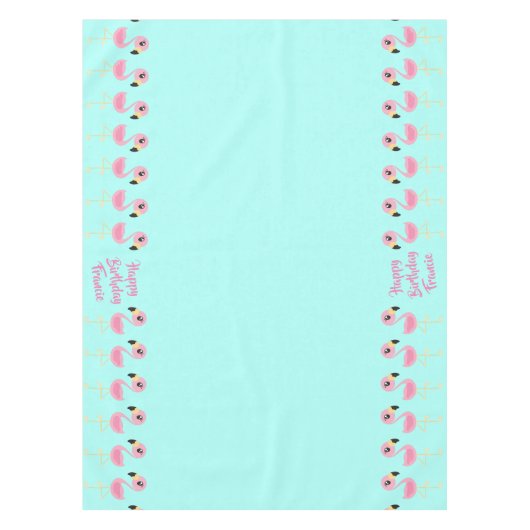 Pink Flamingo Tropical Niedlich Erster Geburtstag Tischdecke (Vorderseite)