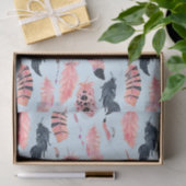 Pink Flamingo Tropical Niedlich Feathers Seidenpapier (Geschenk)