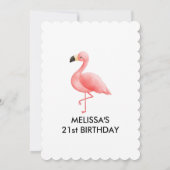 Pink Flamingo Tropical Orchid 21. Geburtstag Einladung (Rückseite)