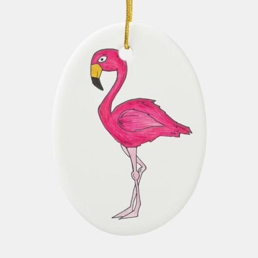 Pink Flamingo Tropical Paradise Island Bird Keramikornament (Vorne)