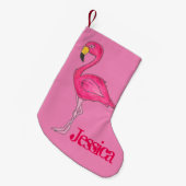 Pink Flamingo Tropical Paradise Island Bird Kleiner Weihnachtsstrumpf (Vorderansicht (hängend))