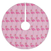 Pink Flamingo Tropical Paradise Island Bird Polyester Weihnachtsbaumdecke (Vorderseite)