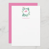 Pink Flamingo Tropical Personalisiert Stationery Mitteilungskarte (Vorne/Hinten)