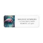 Pink Flamingo Tropical Return Address Label (Vorne)