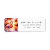 Pink Flamingo Tropical Return Address Label (Vorne)