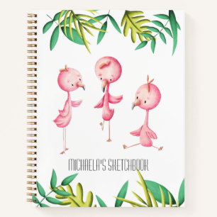 Pink Flamingo Tropical Sketchbook Notizblock