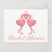 Pink Flamingo Tropical Summer Beach Bridal Shower Einladungspostkarte (Vorderseite)