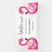 Pink Flamingo Tropical Summer Beach Hochzeit Banner (Vertikal)