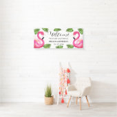 Pink Flamingo Tropical Summer Beach Hochzeit Banner (Insitu)