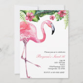 Pink Flamingo Tropical Summer Party Einladungen (Vorderseite)