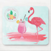 Pink Flamingo Tropical Watercolor MousePad Design (Vorne)
