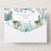 Pink Flamingo Tropical Wedding All In One Einladung (Rückseite)