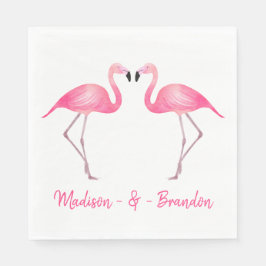 Pink Flamingo Tropical Wedding Brautparty Luau Serviette