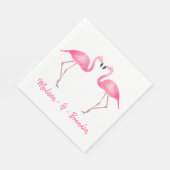 Pink Flamingo Tropical Wedding Brautparty Luau Serviette (Ecke)