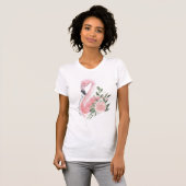 Pink Flamingo Tropical Wedding Bridesmaid T-Shirt (Vorne ganz)