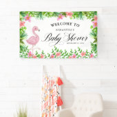 Pink Flamingo Tropical Willkommen in der Kinderdus Banner (Insitu)